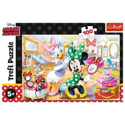 PUZZLE 100 ELEMENTOS DE MINNIE EN EL SALON DE BELLEZA TREFL 16387 TREF