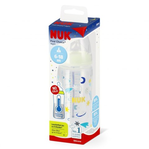 NUK BUTELKA PP 300ML 6-18M FC NIGH 10741142 1/6 NUK