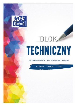 BLOK TECHNICZNY OXFORD A3 10K 250G BIAŁY HAMELIN