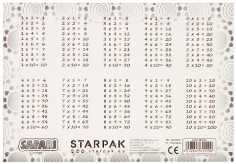 PLAN LEKCJI Z TABLICZKĄ MNOŻENIA A5 SAFARI STARPAK 382142 STARPAK