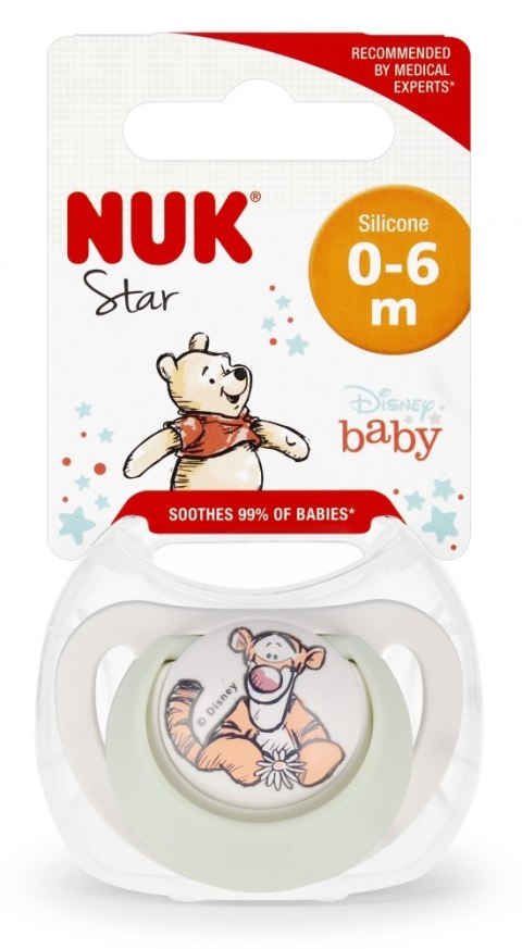 NUK MP SMOCZEK USPOKAJAJĄCY SILIKONOWY 0-6M STAR TYGRYSEK 10730905 NUK