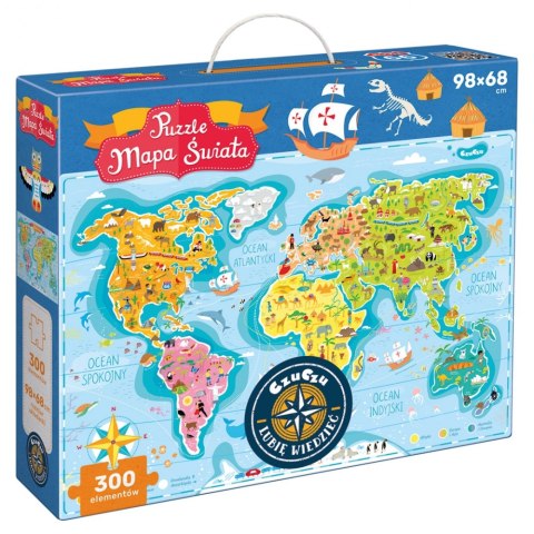 PUZZLE 300EL. MAPA ŚWIATA CZUCZU BRIGHT JUNIOR MEDIA