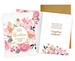 KARNET PR-474 W DNIU TWOICH URODZIN KWIATY PASSION CARDS - KARTKI