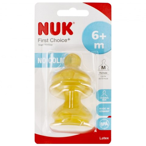 NUK SMOCZEK DO BUTELKI LATEKSOWY 6-18M M FIRST CHOICE OP.2 SZT. 10713242 NUK