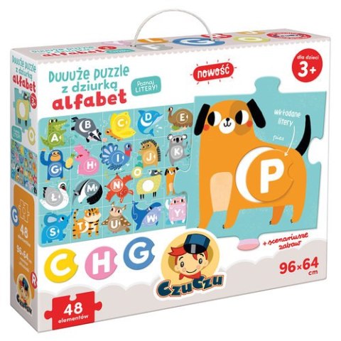 PUZZLE Z DZIURKĄ DUŻE ALFABET 3 CZU CZU SZ-91262 BRIGHT JUNIOR MEDIA