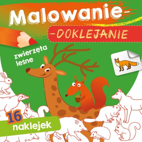 KSIĄŻECZKA 15X15 CM MALOWANIE-DOKLEJANIE. ZWIERZĘTA LEŚNE NAKLEJKI SKRZAT 071092 SKRZAT