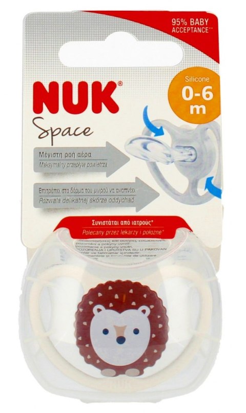 NUK SMOCZEK USPOKAJAJĄCY 0-6M SILIKONOWY SPACE LEW 10730331 NUK