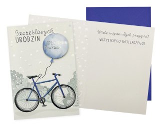 KARNET DK-1046 URODZINY MĘSKIE, ROWER PASSION CARDS - KARTKI