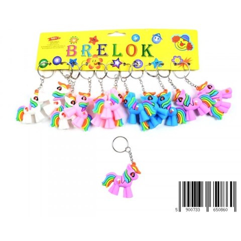 BRELOK GUMOWY KONIK TĘCZOWY 5CM PBH A 12 TOYS D42960MIDE TOYS