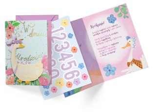 KARNET DK-1088 URODZINY DZIECIĘCE WYMIENNE CYFERKI GĄSKA PASSION CARDS - KARTKI