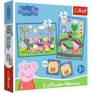 PUZZLE 2W1 MEMOS RADOSNE CHWILE Z ŚWINKĄ PEPPĄ TREFL 93331 TR TREFL