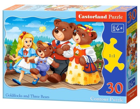 PUZZLE 30 ELEMENTÓW, KONTUROWE GOLDILOCKS AND THREE BEARS CASTORLAND B-03716 CASTOR