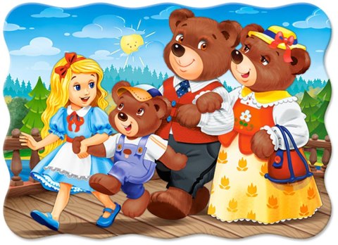 PUZZLE 30 ELEMENTÓW, KONTUROWE GOLDILOCKS AND THREE BEARS CASTORLAND B-03716 CASTOR