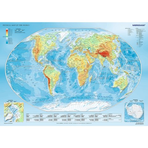 PUZZLE 1000 ELEMENTÓW MAPA FIZYCZNA ŚWIATA TREFL 10463 TR TREFL