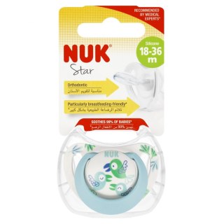 NUK SMOCZEK USPOKAJAJĄCY SILIKONOWY 18-36M STAR BIAŁO-TURKUSOWY 10739748 NUK