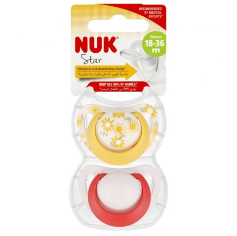 NUK SMOCZEK USPOKAJAJĄCY SILIKONOWY 18-36M STAR CZER/ŻÓŁ OP.2 SZT. 10739734 NUK