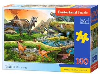 PUZZLE 100 ELEMENTÓW WORLD OF DINOSAURS CASTORLAND B-111084 CASTOR