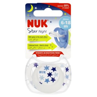 NUK SMOCZEK USPOKAJAJĄCY SILIKONOWY 6-18 M STAR NIGHT NIEBIESKI 10736752 NUK