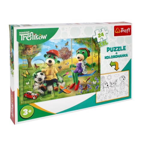 PUZZLE 24 ELEMENTY Z MALOWANKĄ RODZINA TREFLIKÓW TREFL 90988 TR TREFL