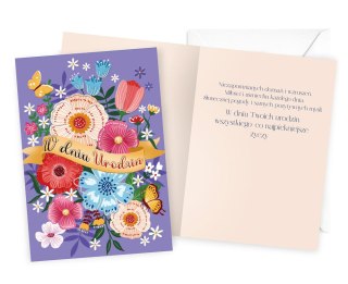 KARNET DK-1154 URODZINY KWIATY PASSION CARDS - KARTKI