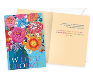 KARNET DK-1157 URODZINY KWIATY PASSION CARDS - KARTKI