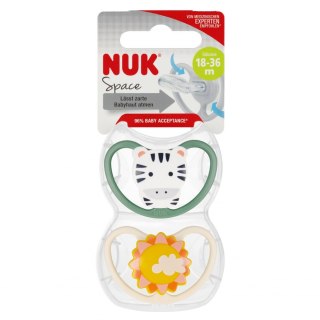 NUK SMOCZEK USPOKAJAJĄCY SILIKONOWY 18-36M SPACE ZEBRA OP.2 SZT. 10177211 NUK