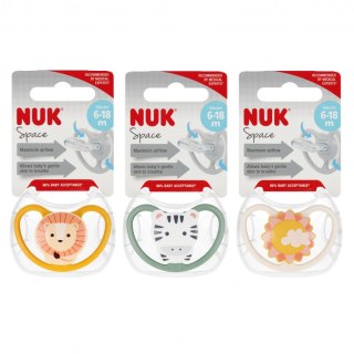 NUK SMOCZEK USPOKAJAJĄCY SILIKONOWY 6-18M SPACE MIX KOLORÓW 10736322 NUK