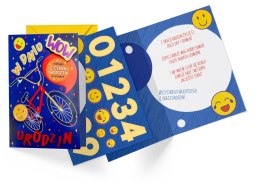 KARNET DK-1138 URODZINY MŁODZIEŻOWE WYMIENNE CYFERKI ROWER PASSION CARDS - KARTKI
