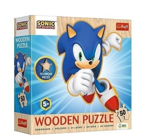 PUZZLE DREWNIANE 50 ELEMENTÓW RADOSNY SONIC TREFL 20284 TR TREFL