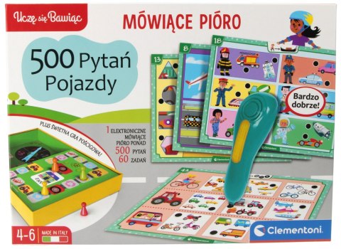 GRA EDUKACYJNA MÓWIĄCE PIÓRO 500 PYTAŃ POJAZDY CLEMENTONI 50929 CLM CLEMENTONI