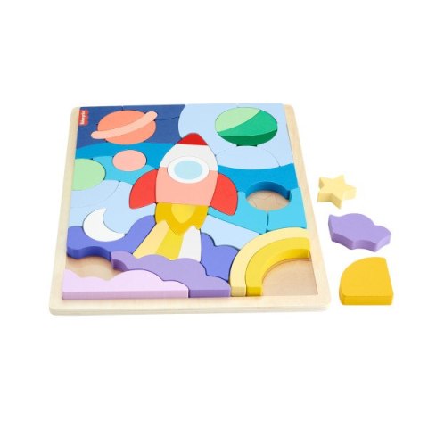 FP WOOD DREWNIANE PUZZLE KOSMOS HXY42 WB6 MATTEL