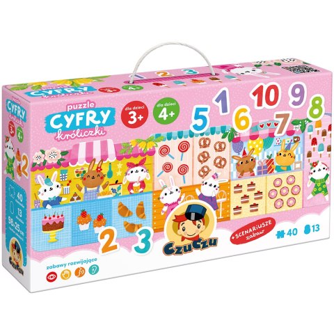 PUZZLE CYFRY KRÓLICZKI DLA DZIECI 3 4 BRIGHT JUNIOR MEDIA