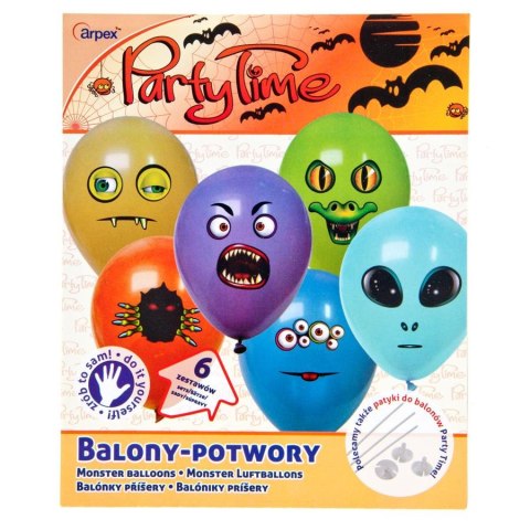 BALON DEKORACYJNY PARTY TIME POTWORY OP.6 SZT. ARPEX HA1504 ARPEX