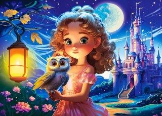 PUZZLE 120 EL. PRINCESS WITH OWL CASTORLAND B-13593 CASTOR