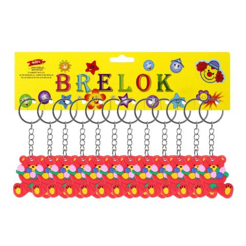 BRELOK GUMOWY MIŚ Z KWIATAMI 4CM A 12 TOYS D43142 TOYS