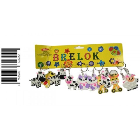 BRELOK GUMOWY ZWIERZĘTA MIX 5CM A 12 TOYS D43138 TOYS