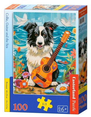 PUZZLE 100 EL. COLLIE, GUITAR AND THE SEA CASTORLAND B-111268 CASTOR