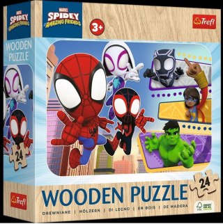 PUZZLE DREWNIANE 24EL ODWAŻNY SPIDEY TREFL 20274 TR TREFL