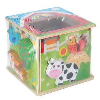 KOSTKA EDUKACYJNA SORTER DREWNIANE FARMA SMILY PLAY SPW84948 ANEK