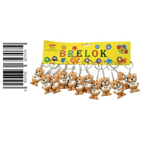 BRELOK GUMOWY MIŚ W KOSZULCE 5 CM MIX KOLORÓW OP.12 SZT. MIDEX D43156 TOYS