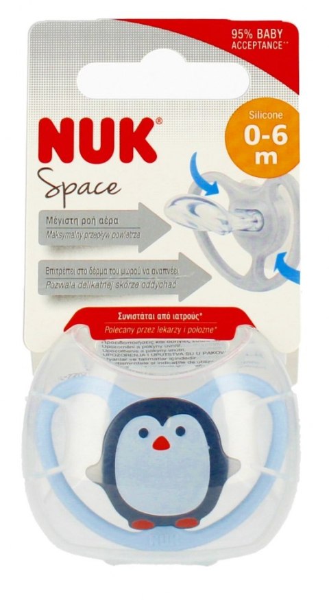 NUK SMOCZEK USPOKAJAJĄCY 0-6M SILIKONOWY SPACE MIX 10730331 NUK