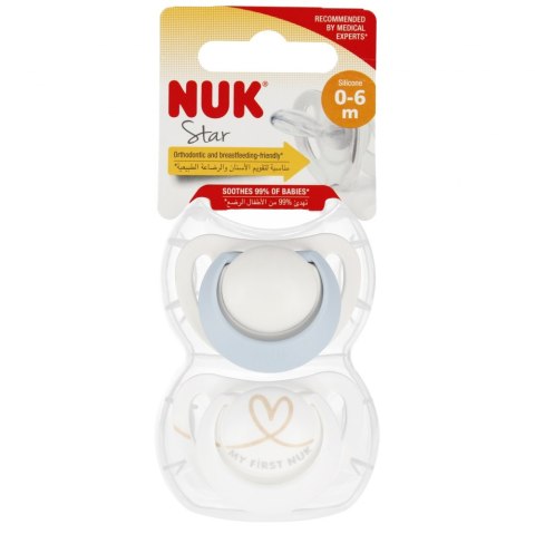 NUK SMOCZEK USPOKAJAJĄCY SILIKONOWY 0-6M STAR MIX 10730691 NUK