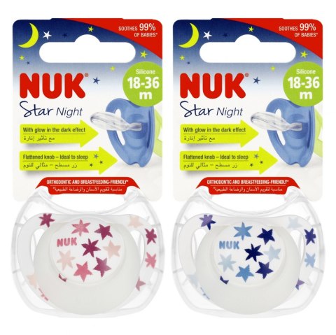 NUK SMOCZEK USPOKAJAJĄCY SILIKONOWY 18-36 M STAR NIGHT MIX 10739749 NUK