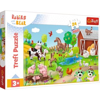 PUZZLE 24 ELEMENTY MAXI BOBASKI I ZWIERZĘTA TREFL 14372 TR TREFL