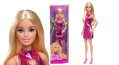 BRB FASHION BLOND METALICZNA ROZ SUKIEN HYT88 W6 MATTEL