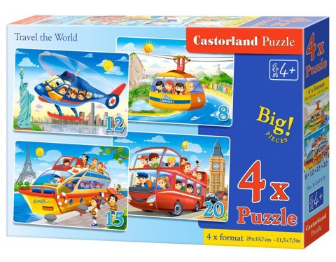 PUZZLE 4W1 /8-12-15-20/ TRAVEL THE WORLD CASTORLAND B-041015 CASTOR