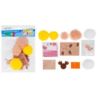 KIT CREATIVO DE POMPONES DE ANIMALES ARTESANAL CON DIVERSIÓN 445994