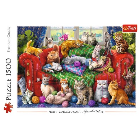 PUZZLE 1500 PIEZAS GATITOS EN EL SOFA TREFL 26198 TR