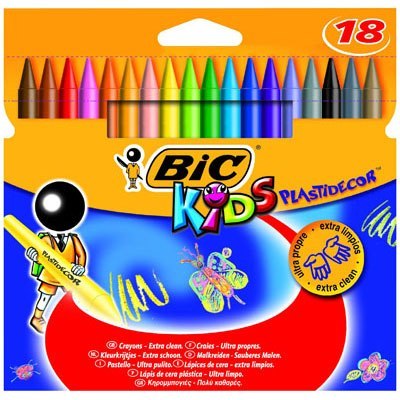 BOLIGRAFO BIC KIDS PLASTIDECOR CRAYONS CAJA 18 UDS.