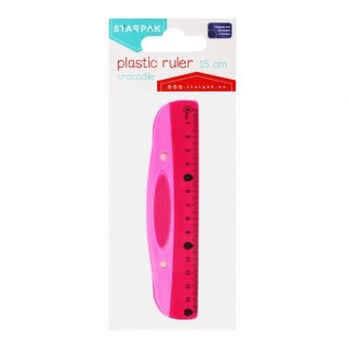 REGLA PLÁSTICO 15 CM ROSA STARPAK 470969